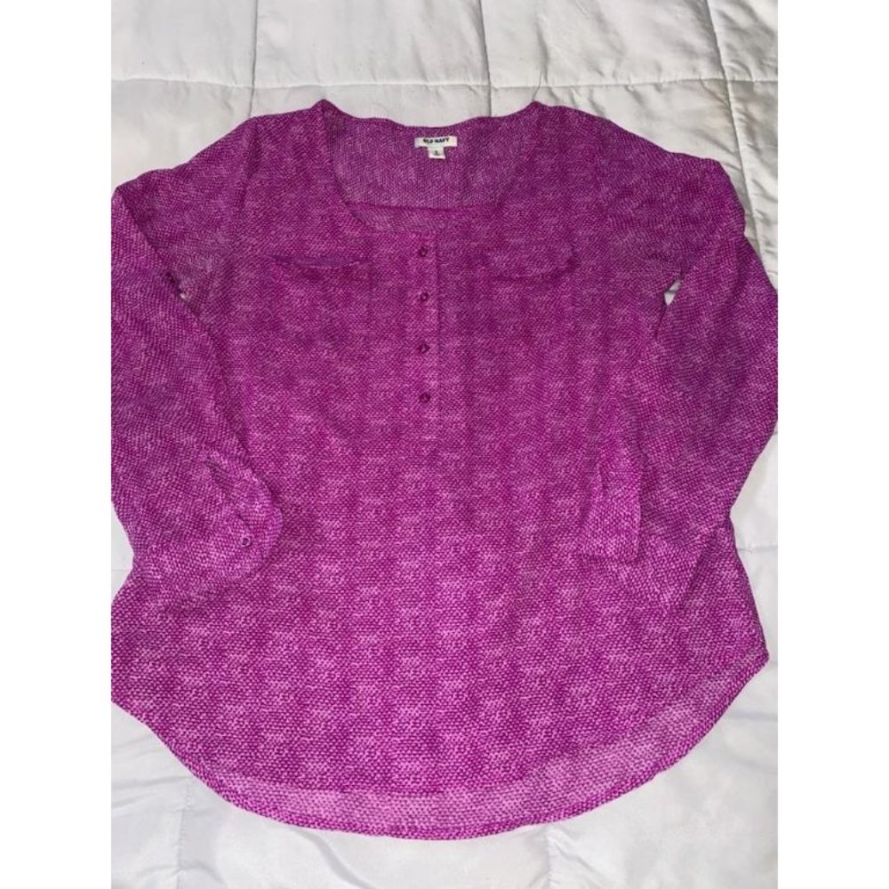 Old Navy Fuschia Sheer Blouse-M